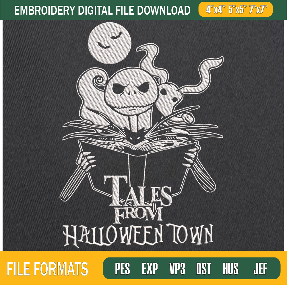 Jack Skellington Tales From Halloween Town Embroidery Design Inspire