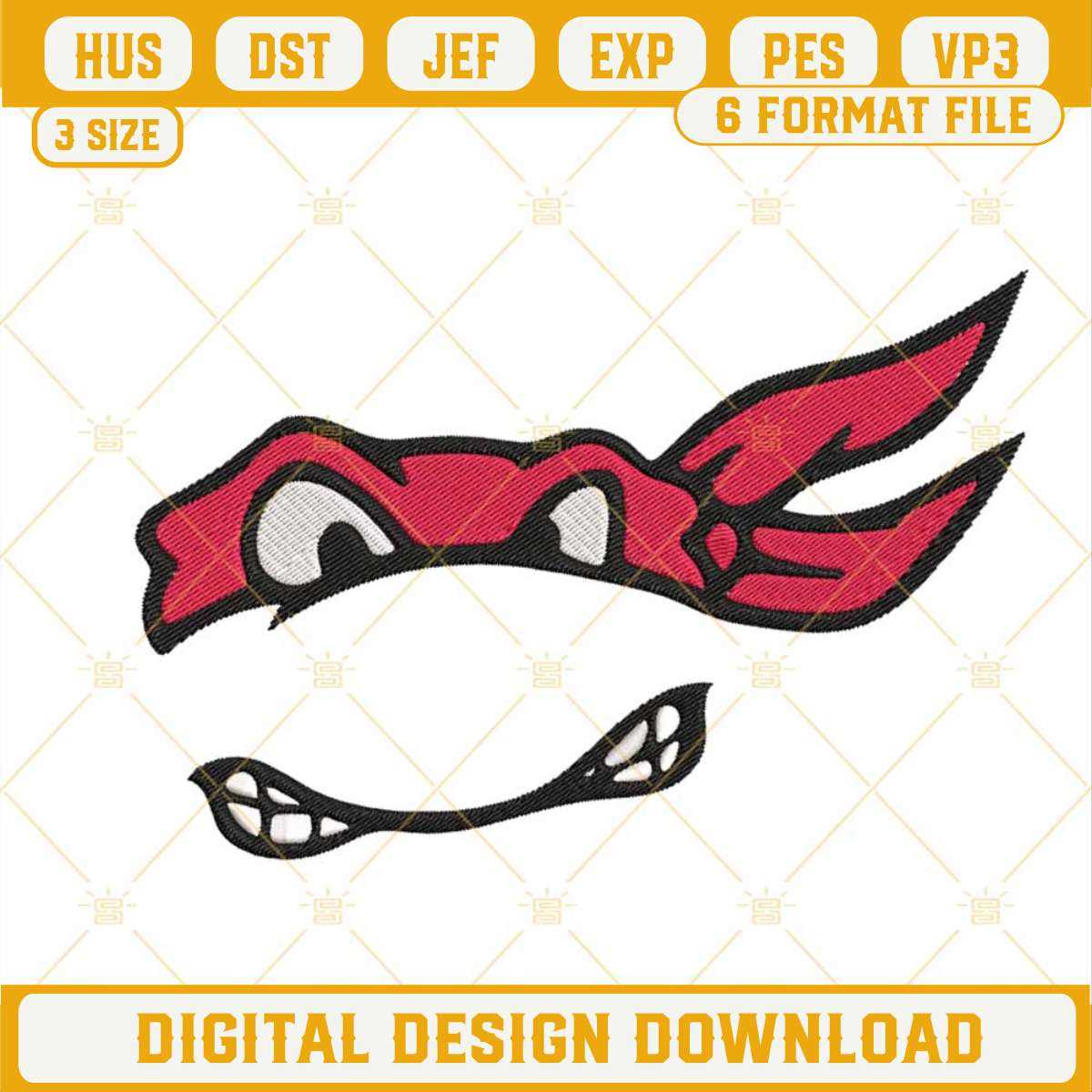 Raphael Ninja Turtle Mask Embroidery Files, The Teenage Muta | Inspire ...