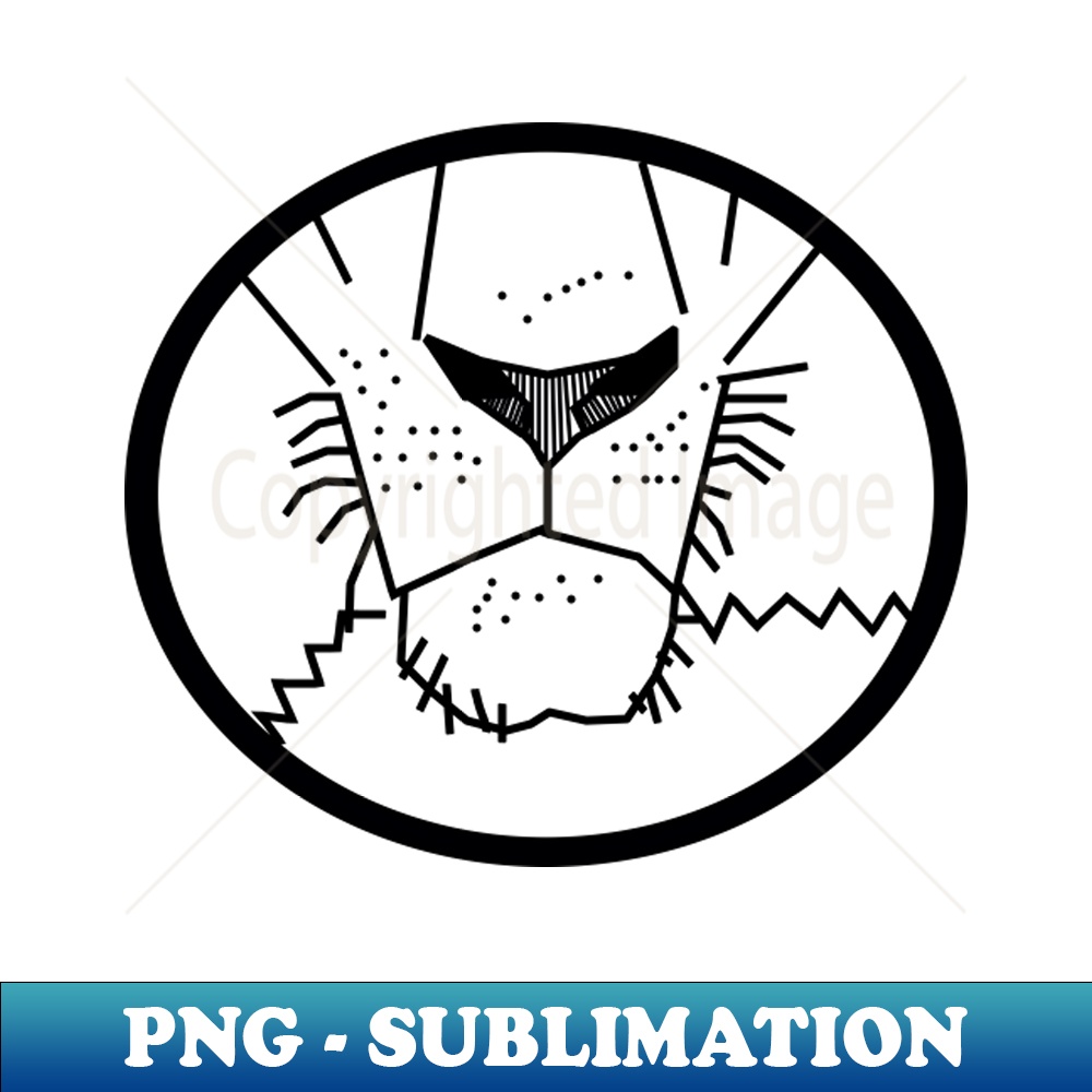 Lion Mouth Outline Face - PNG Transparent Sublimation Design - Inspire Uplift