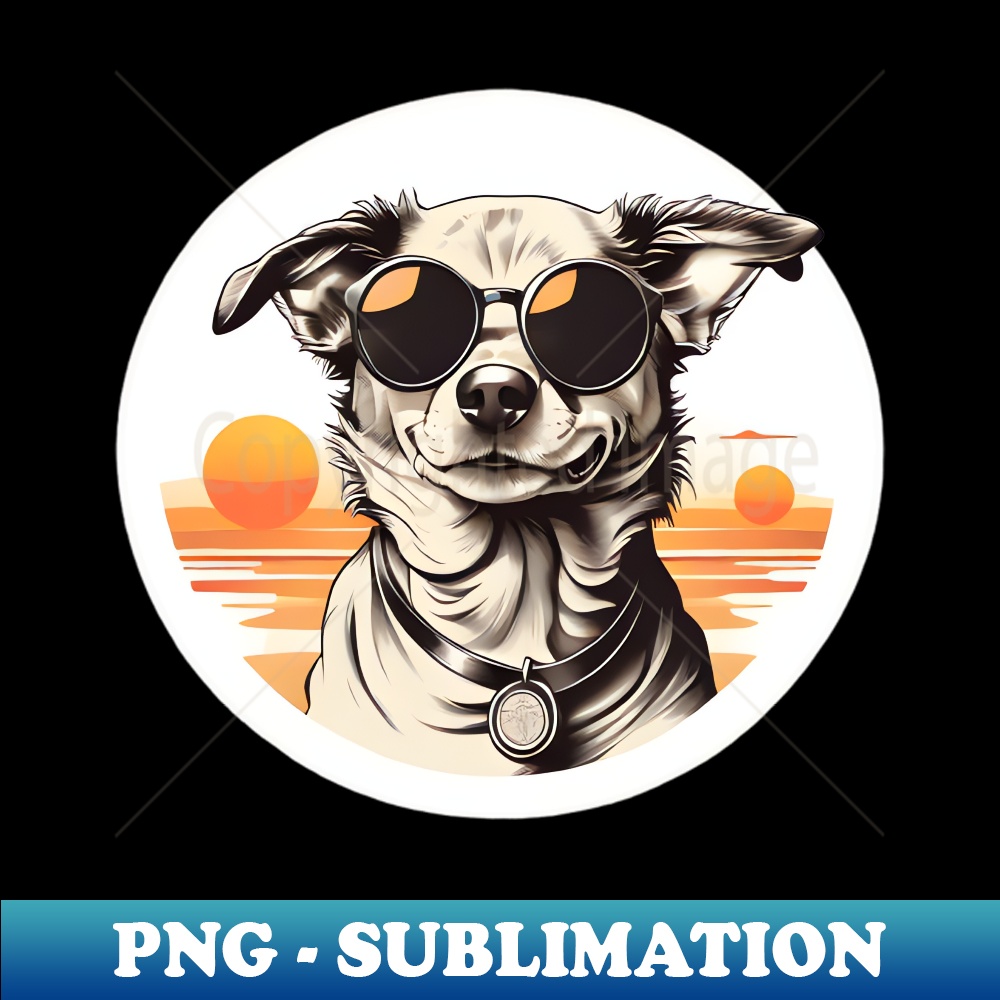 Vintage dog Wearing sunglasses - Retro sunset - PNG Transpar - Inspire ...