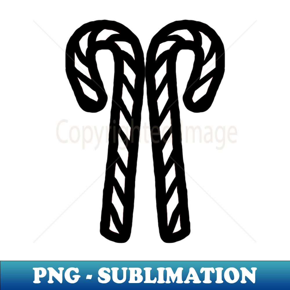 Two Christmas Candy Canes Outline - PNG Sublimation Digital | Inspire ...