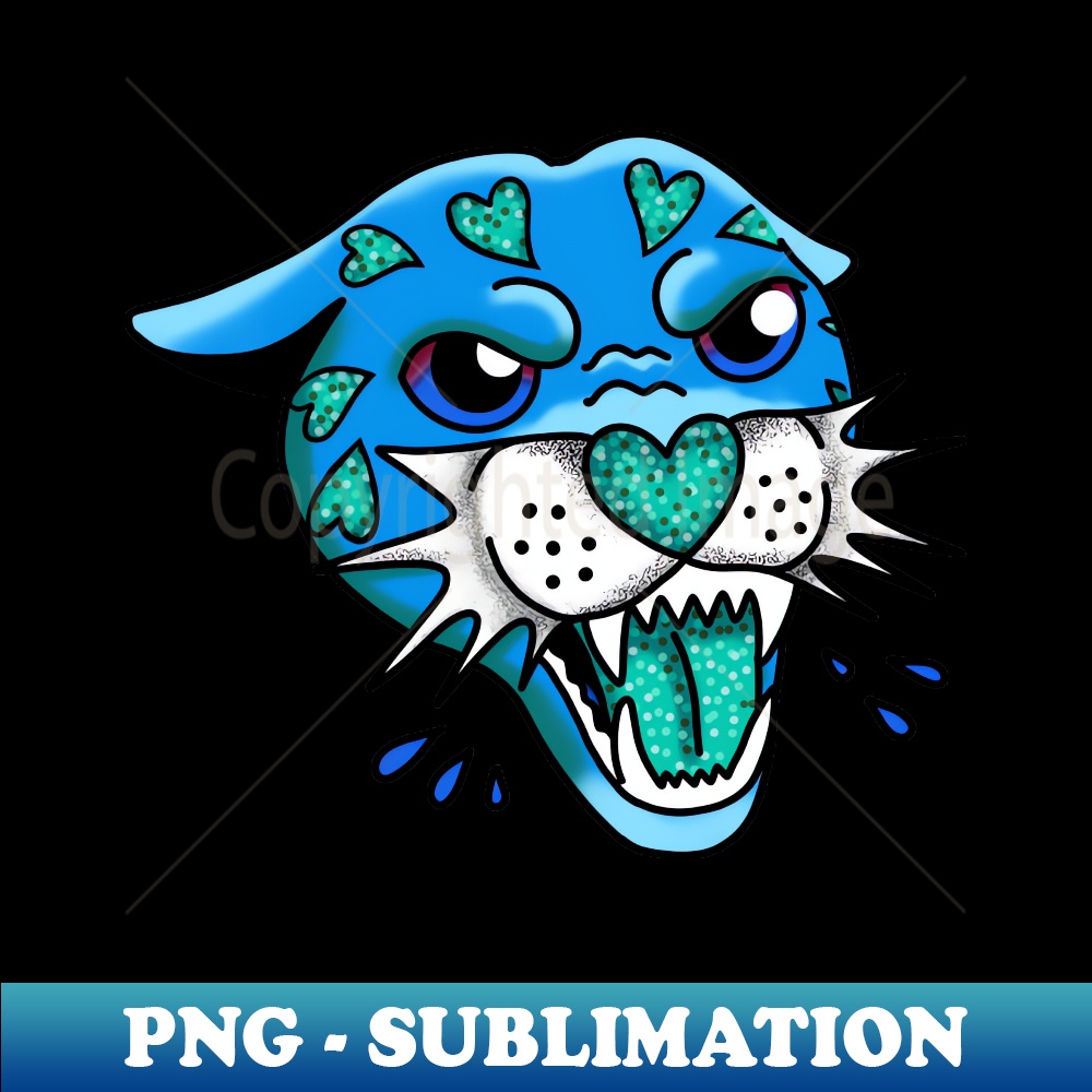 American Traditional Panther Tattoo with Hearts Blue and Tea | Inspire ...