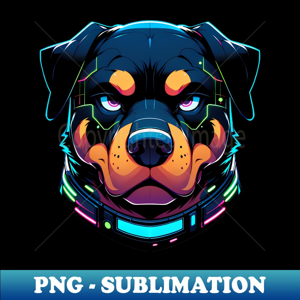 Cyberpunk Neon Furry Anthro Rottweiler - High-Quality PNG Su | Inspire ...