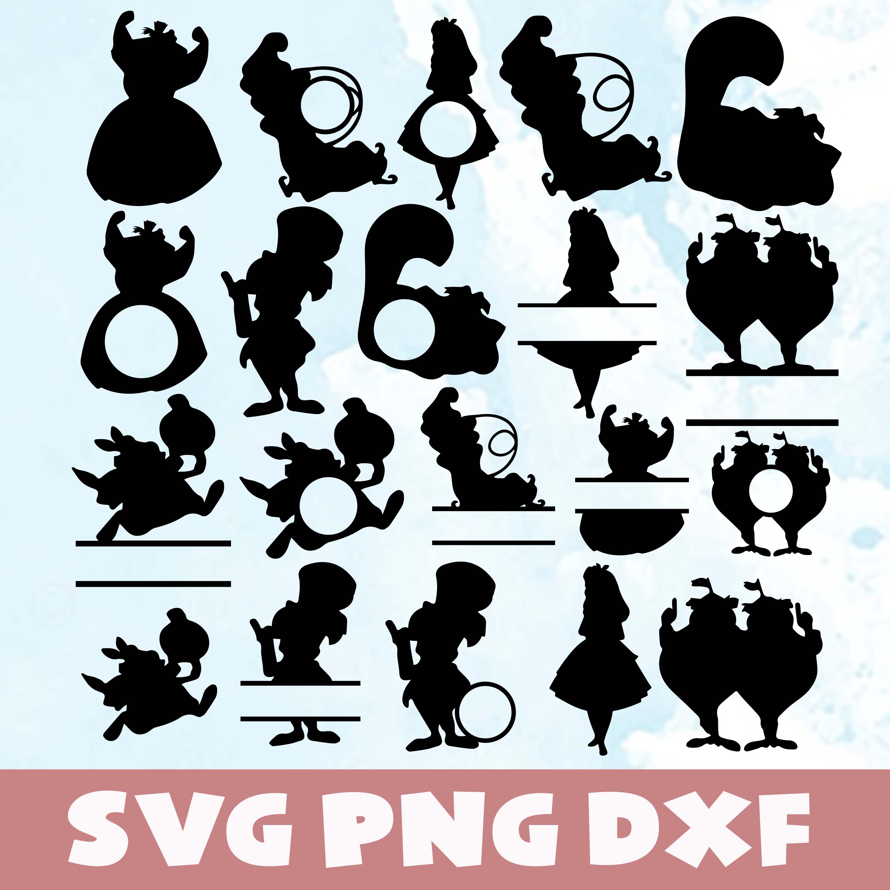 Alice in wonderland bundle disney silhouette svg bundle,png, | Inspire ...