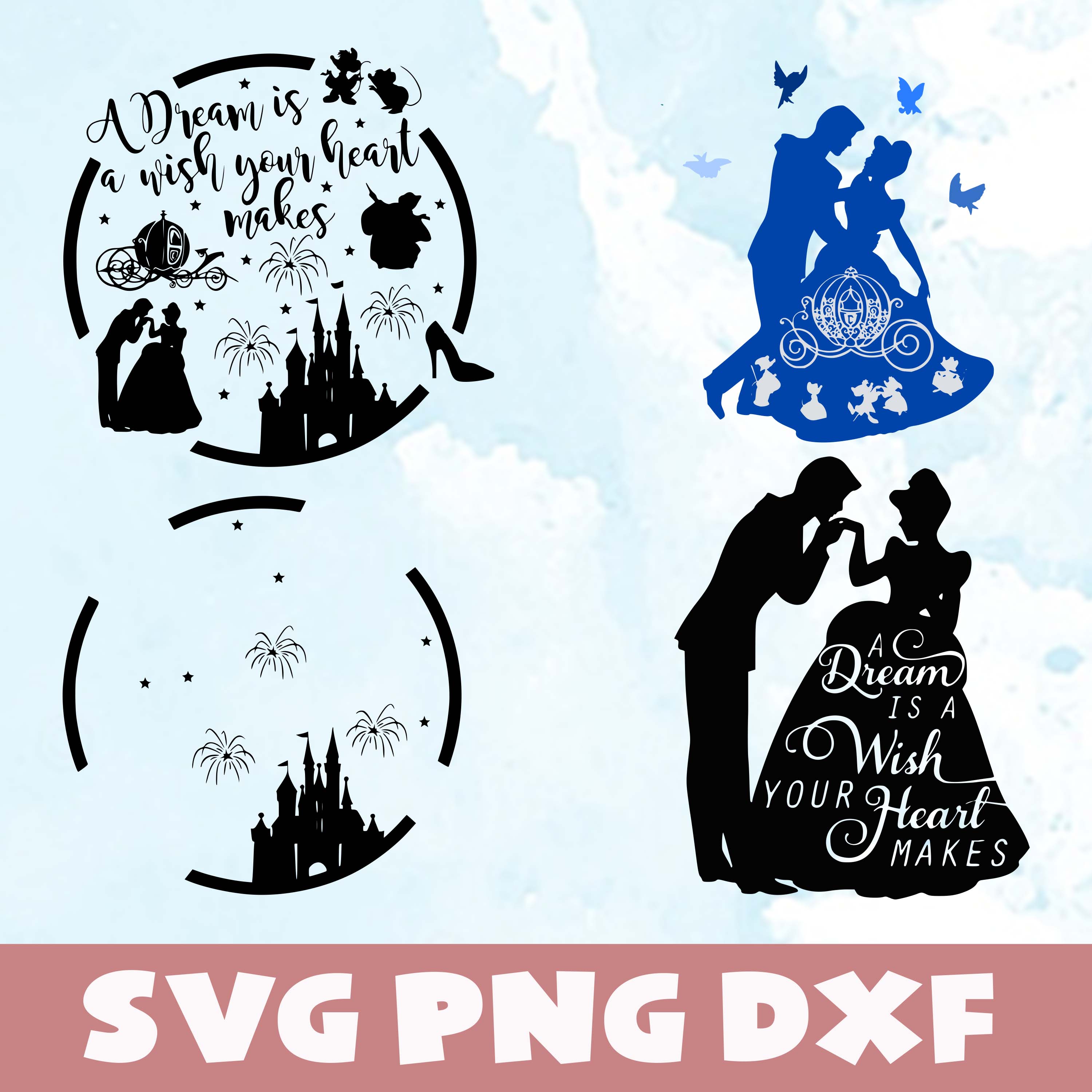 Cinderella disney silhouette svg,png,dxf, Cinderella disney | Inspire ...