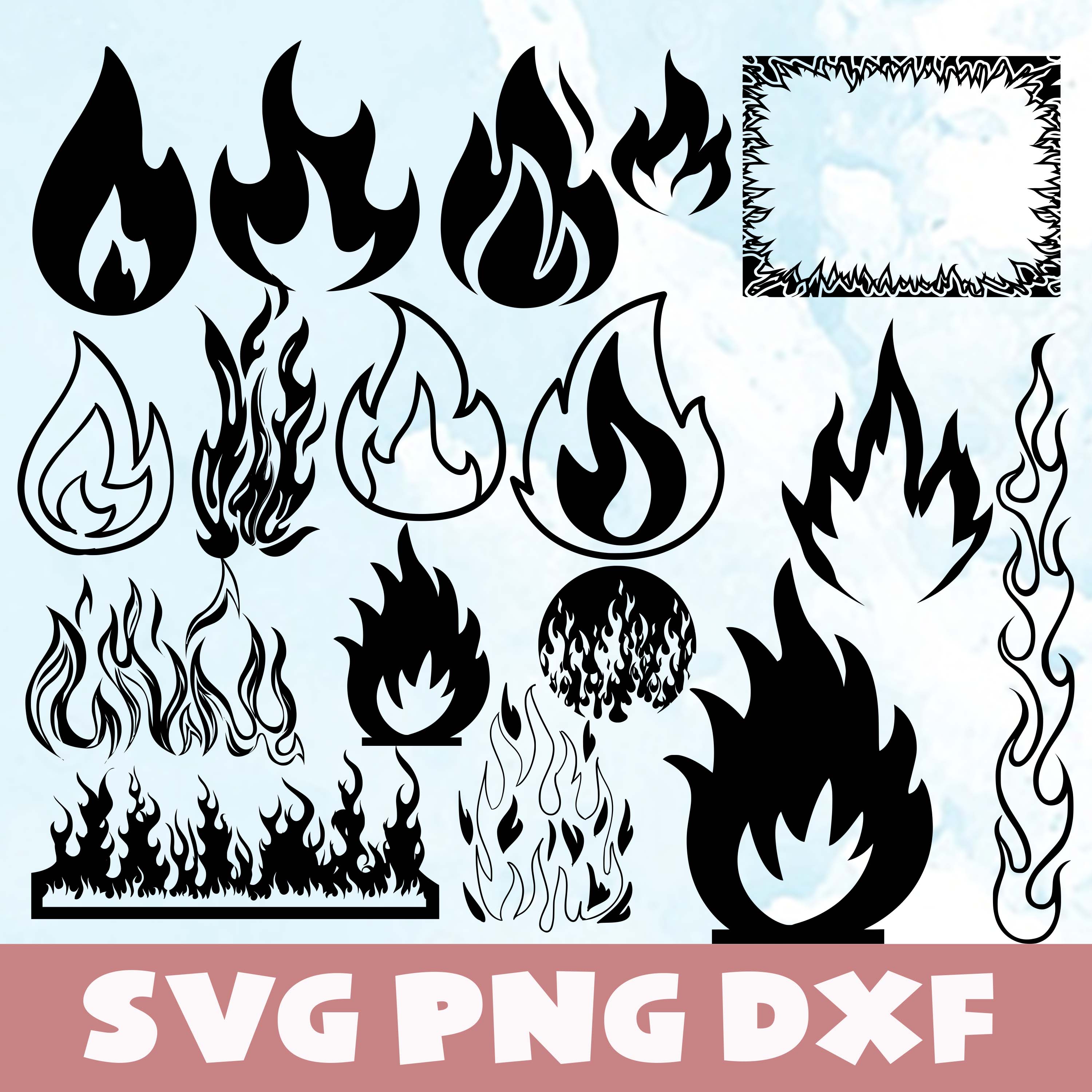 Fire Rays Svg Fire svg,png,dxf, Fire bundle svg, png, dxf, Vinyl Cut File, - Inspire ...