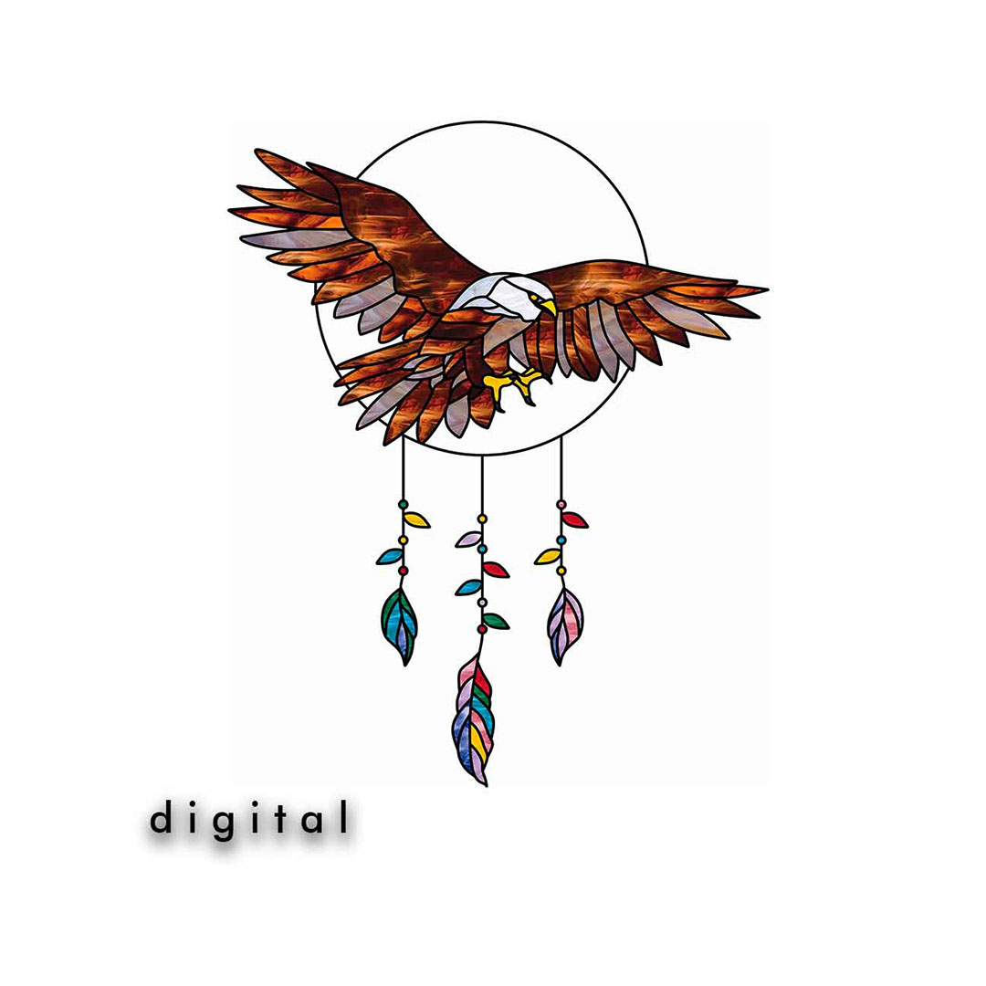Stained Glass Eagle Pattern Inspire Uplift