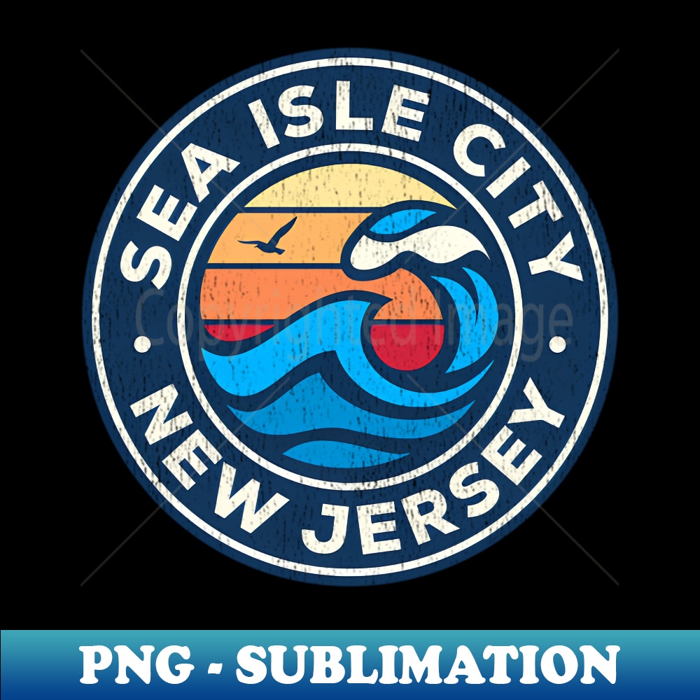 Sea Isle City New Jersey Nj Nautical Waves Premium Sublima Inspire