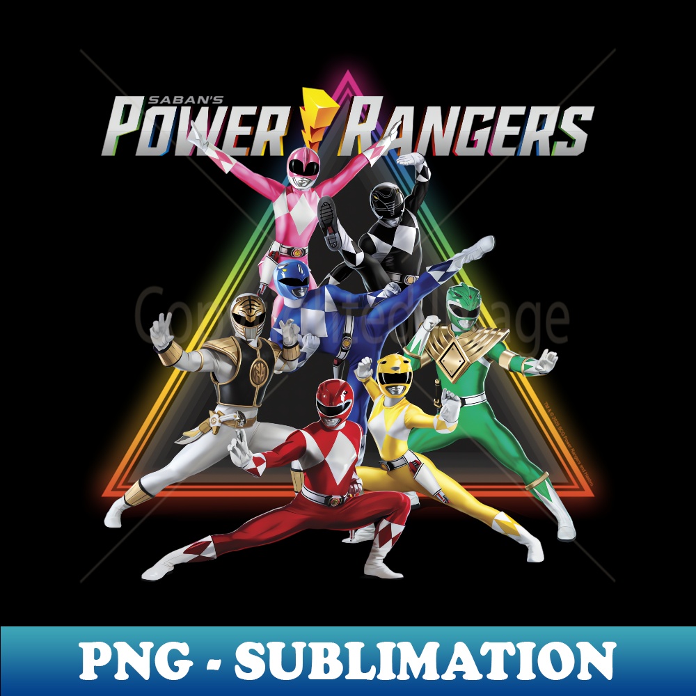 Power Rangers Rainbow Pyramid Retro Action Portrait - Elegan | Inspire ...