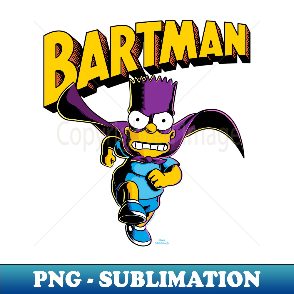 The Simpsons Bart Simpson Bartman Running Super Hero Logo - | Inspire ...
