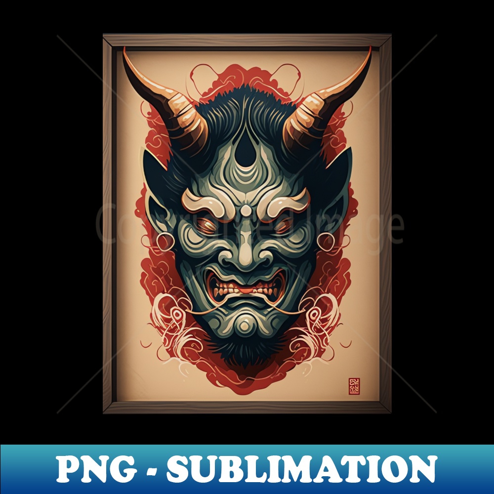 Framed Hannya Mask - Traditional Japanese Demon Art | Inspire Uplift
