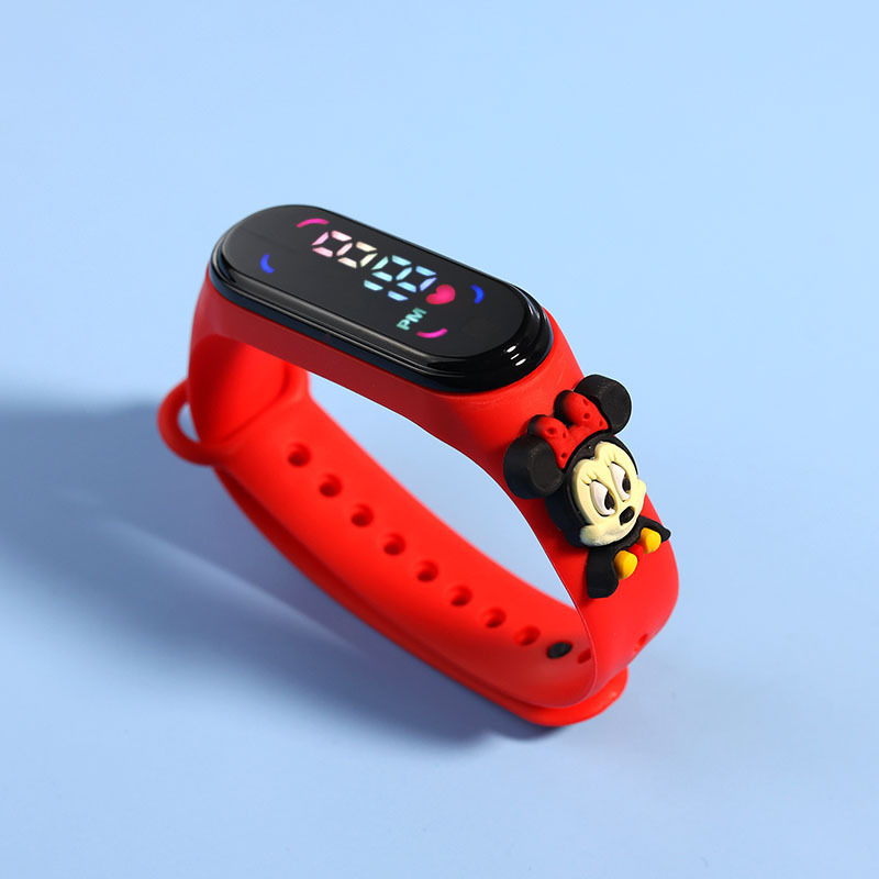 Fashion Mickey & Spiderman LED Kids Watch, Waterproof Sports Bracelet for Girls & Women