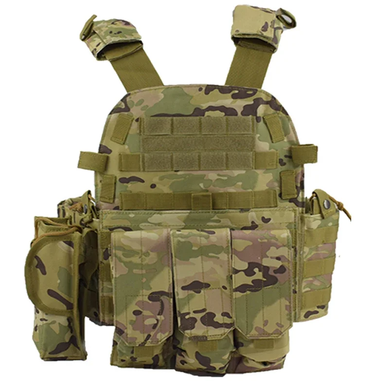 6094 Military Tactical Vest, Combat Body Armor Plate Carrier with Molle Pouches