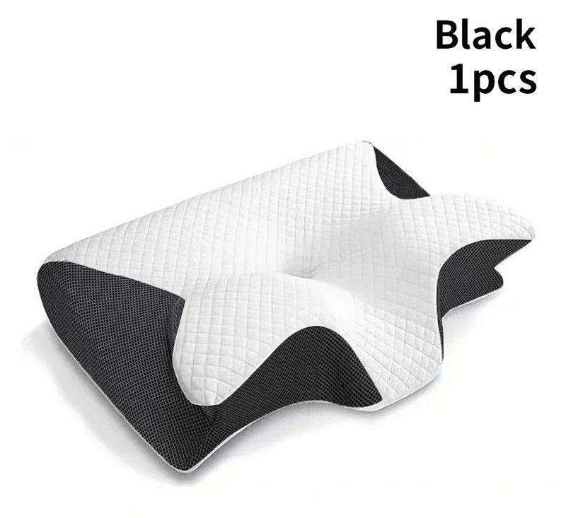 Ergonomic Memory Foam Pillow, Cervical Orthopedic Neck Support for Sleeping & Travel