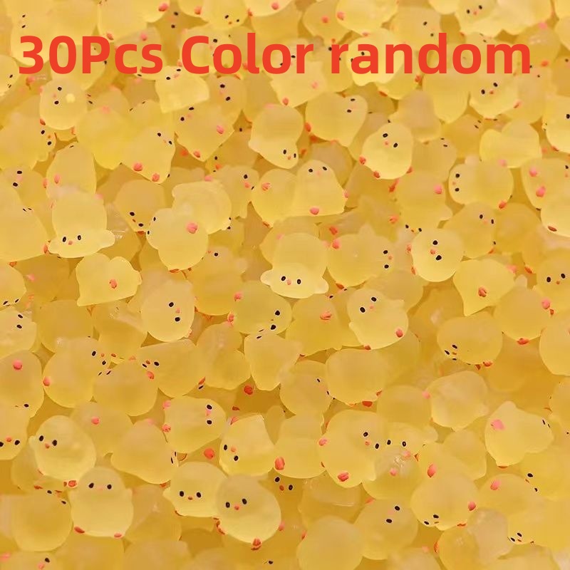 Mini Fluorescent Chicken Moss Toy, Glow-in-the-Dark Miniature Chick Figurines for Fairy Garden & Home Decor