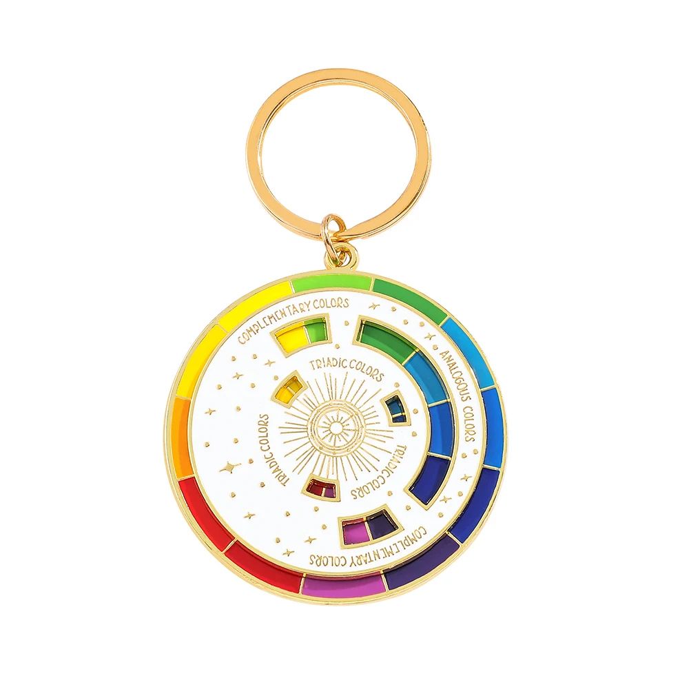 Color Wheel Keyring for Painters, Interactive Art Keychain & Gift for Artists