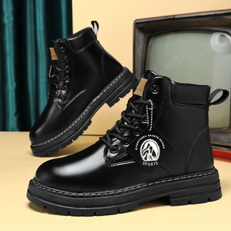 Men's Leather Motorcycle Ankle Boots – Winter Ready | Inspire Uplift