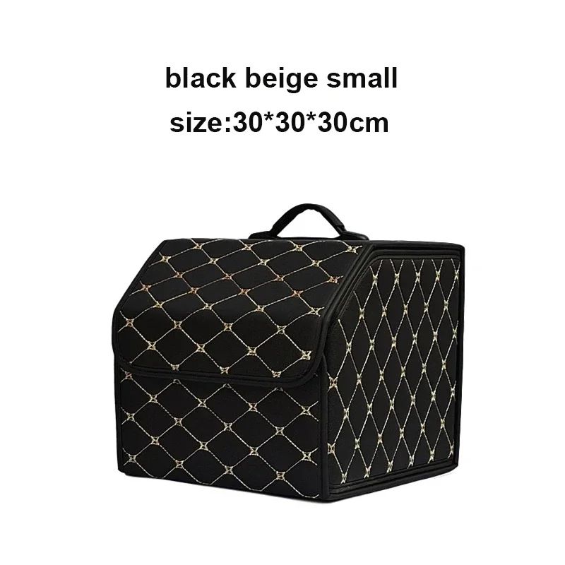 Car Trunk Organizer Box, Large Capacity PU Leather Folding Storage Bag for Auto MultiUse Tools, Emergency Stowing