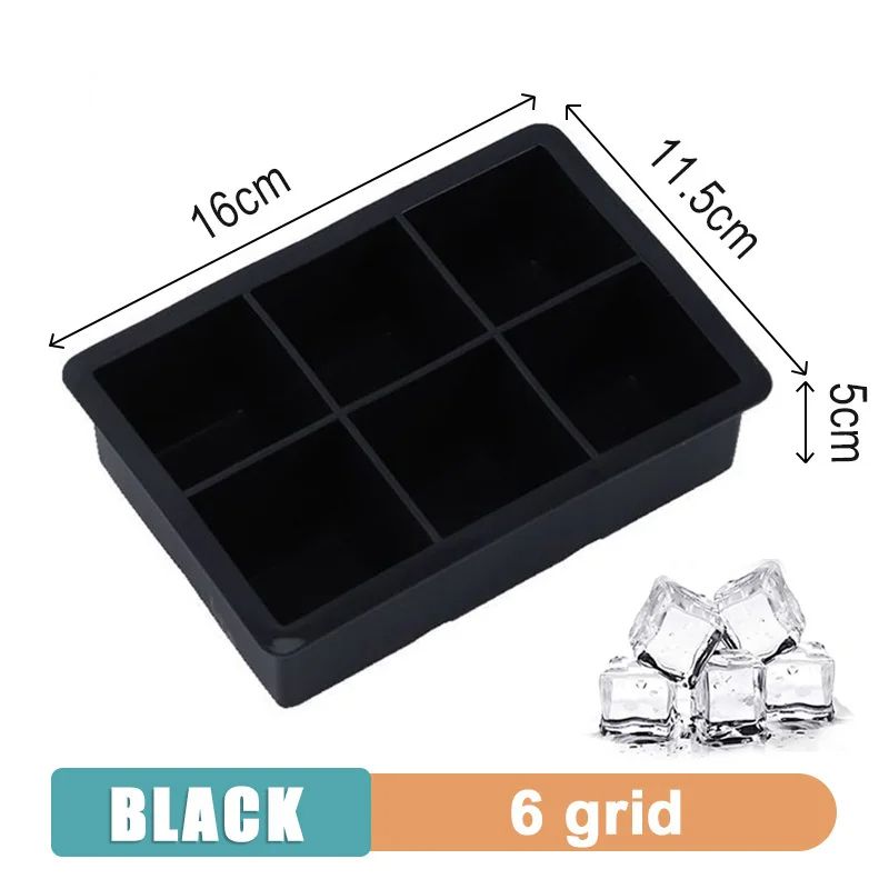 Large Silicone Ice Cube Mold Grid Big Ice Tray for Giant Jumbo Cubes, Food Grade, Non-Stick & Freezer Safe DIY Ice Maker