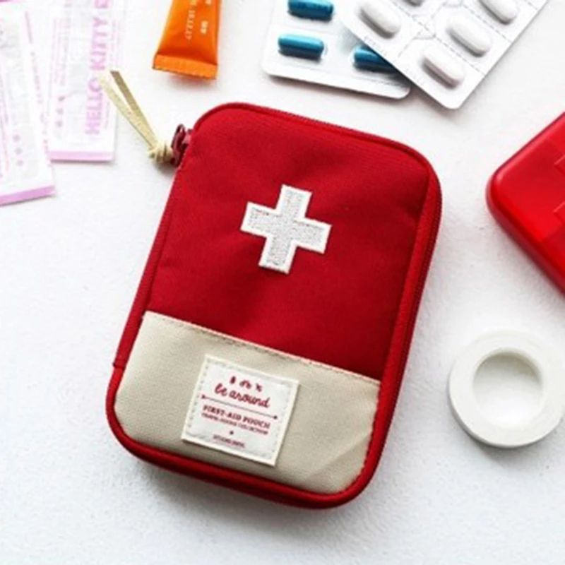 Mini Portable Medicine Bag Travel First Aid Kit Organizer, Outdoor Survival Medicine Storage Box for Emergency Camping