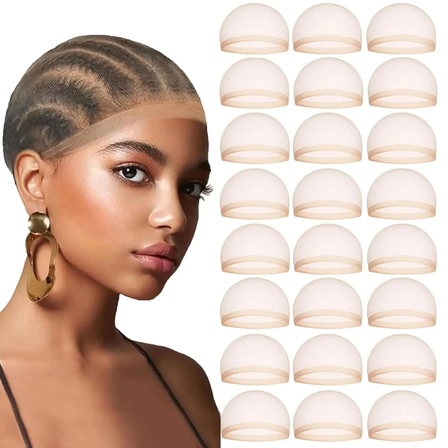 HD Wig Cap for Women Ultra-Thin Invisible Stretchy Stocking Cap for Lace Front Wig Sheer Nylon Wig Cap for Natural Looks