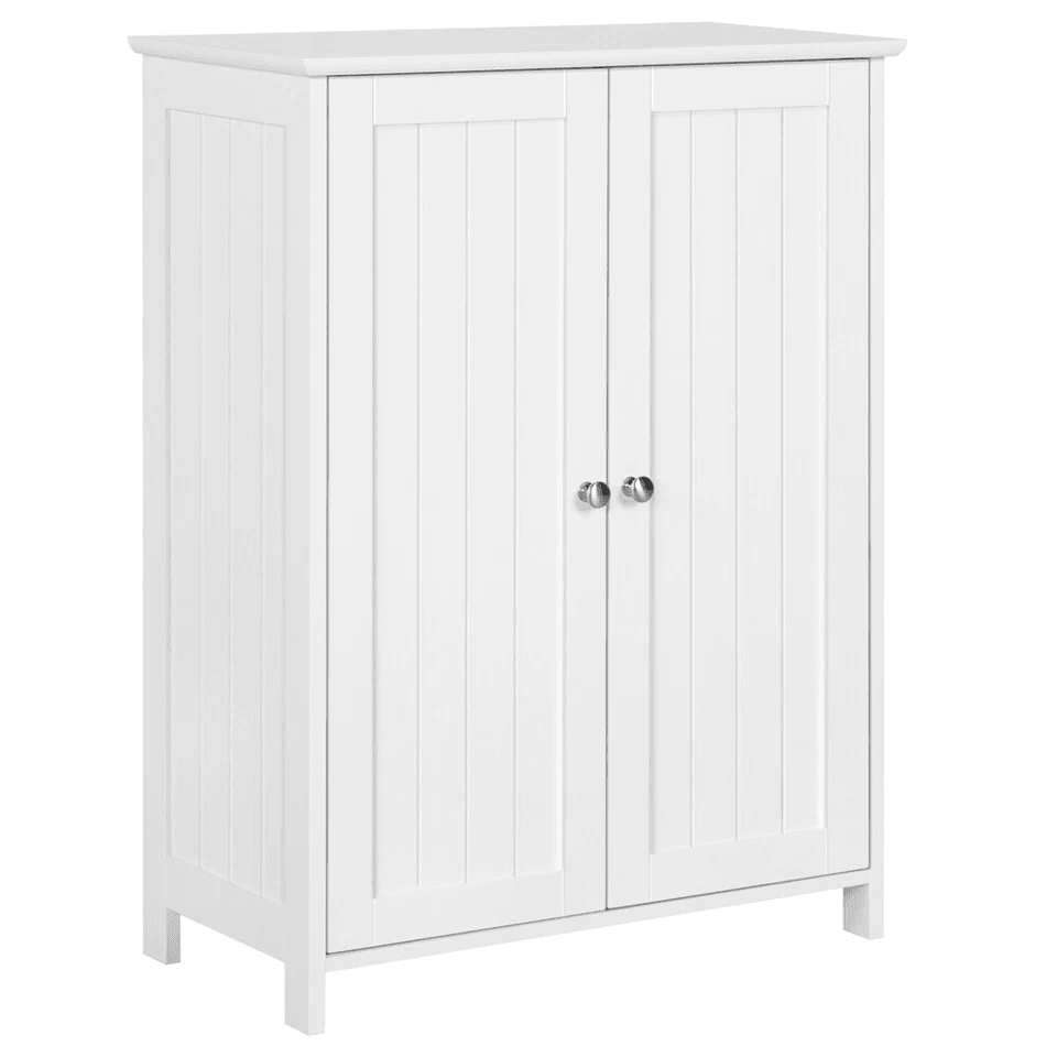 Bathroom Floor Cabinet with Adjustable Shelves, Free Standing Storage Organizer, Compact Size, High Load Capacity