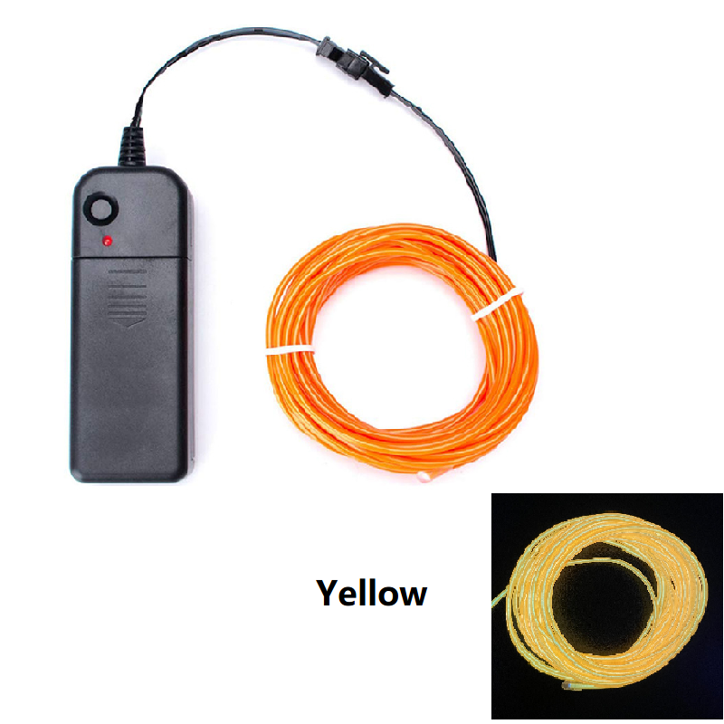 LED Glow Wire Neon Cable, Battery-Powered Light Strip for Christmas, DIY Projects, Costumes, Dance & Party Decoration