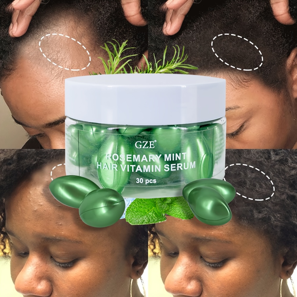 ROSEMARY MINT HAIR VITAMIN SERUM, Repair Frizzy Dry Hair, Smooth Reduce Breakage, Strengthen Healthy Hair
