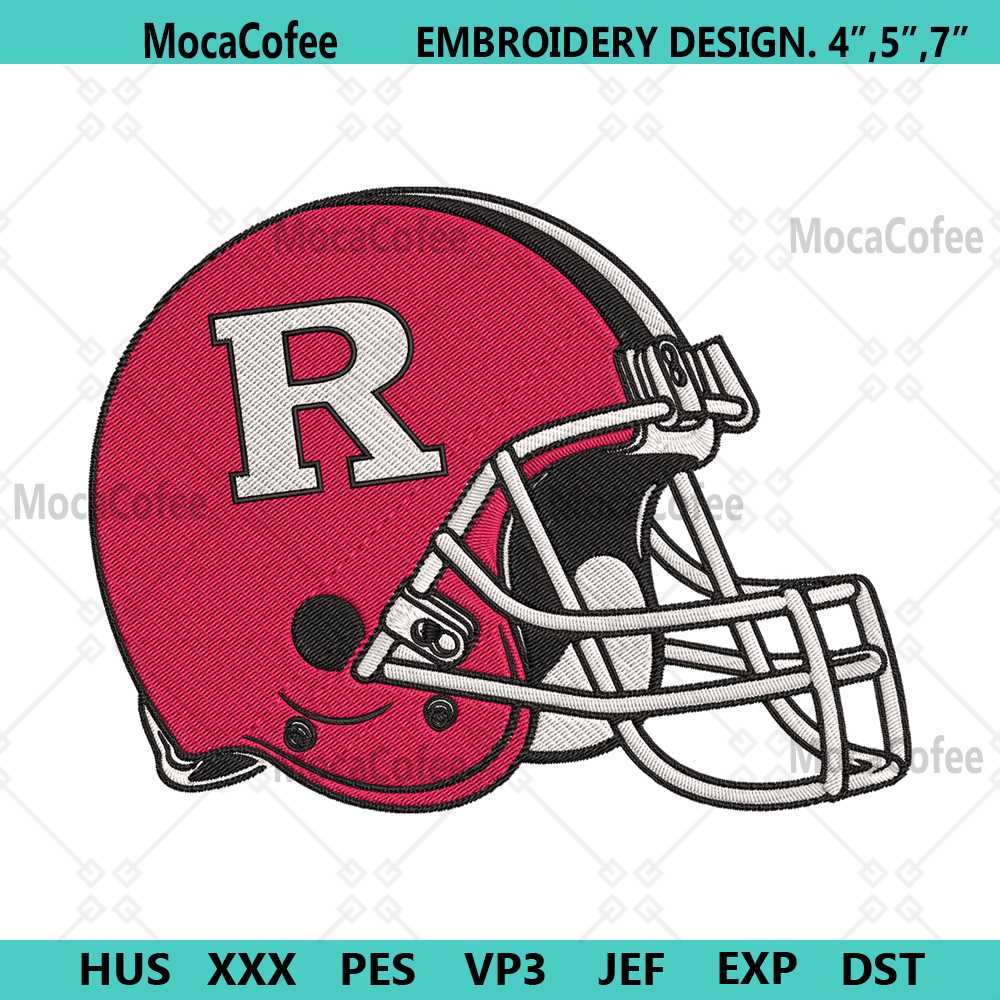 Rutgers Scarlet Knights Helmet Machine Embroidery Design | Inspire Uplift