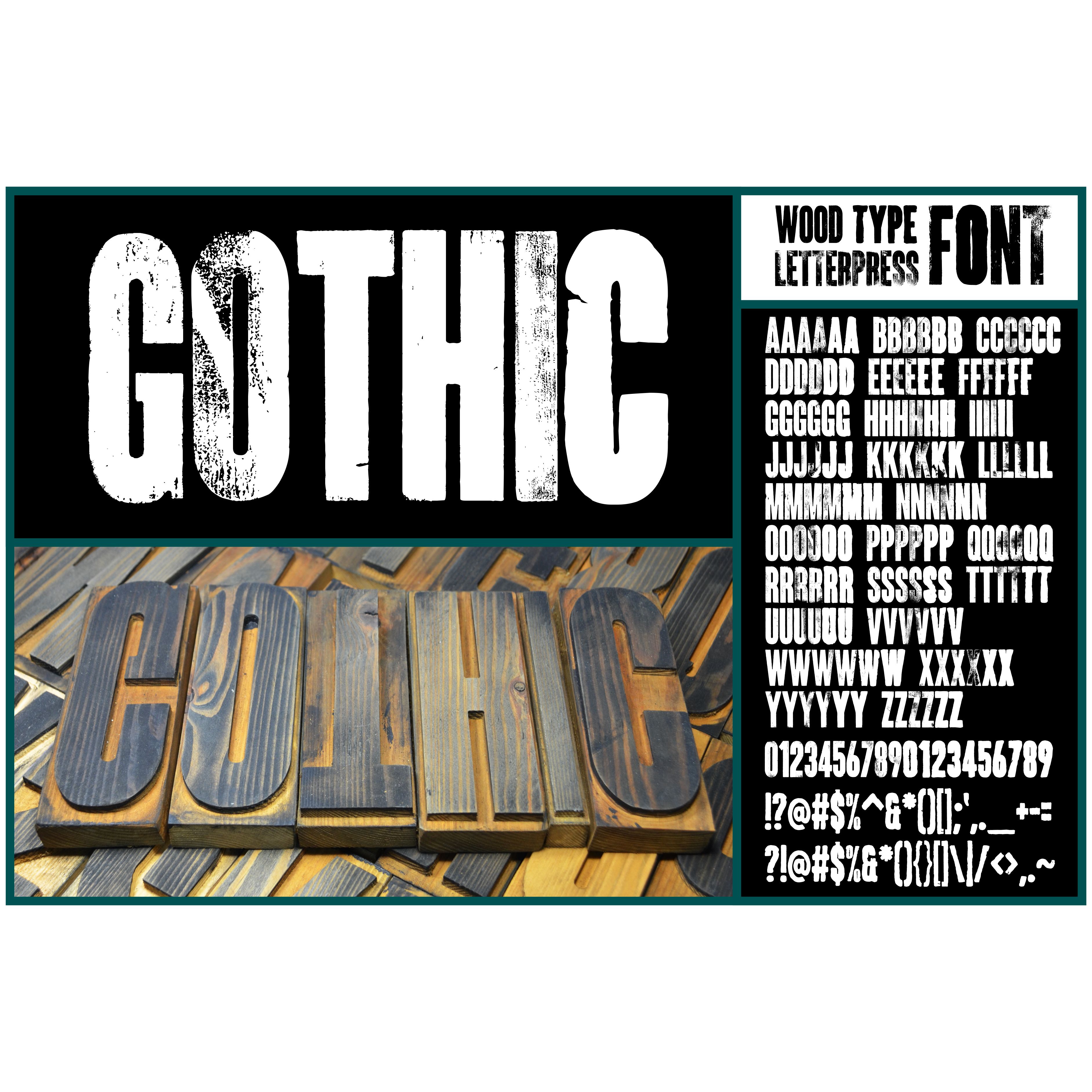 Gothic | Letterpress Font | Inspire Uplift