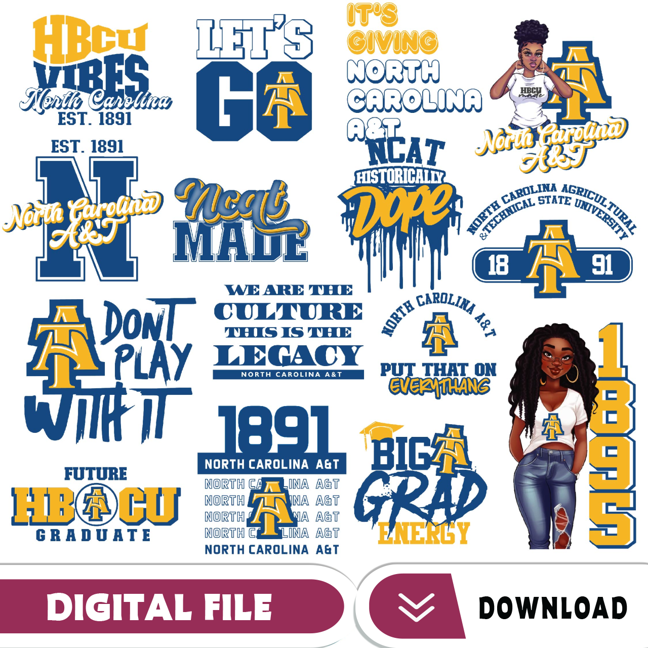 North Carolina A&t State University Apparel North Carolina A&T State University Svg, Hbcu Collection, Ne - Inspire