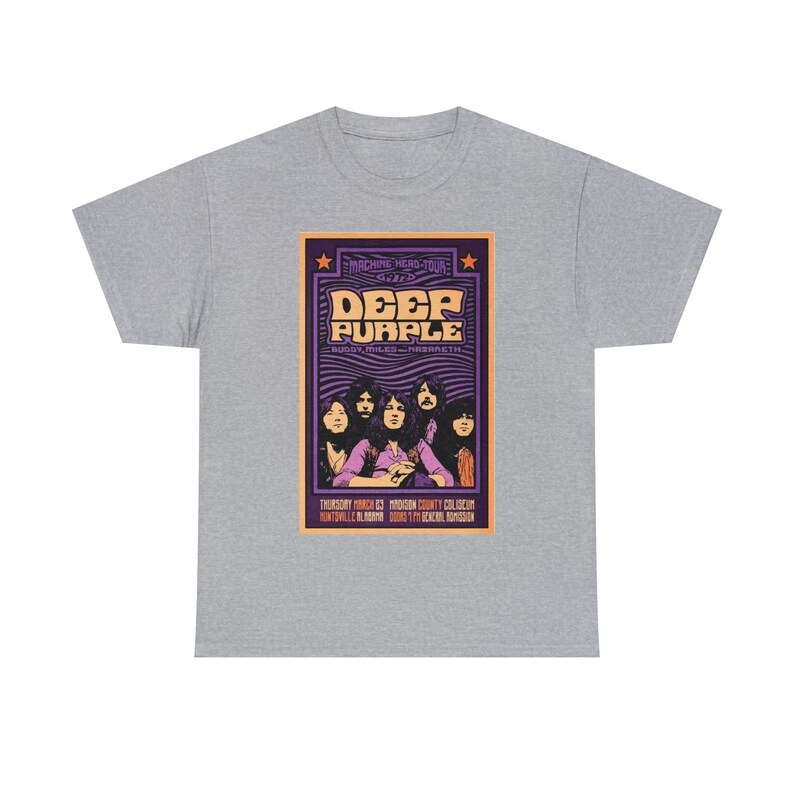 Deep Purple Team Members Metal Oversized Men's Premium Quality In Lowest Price Tee In Dhaka main image 1