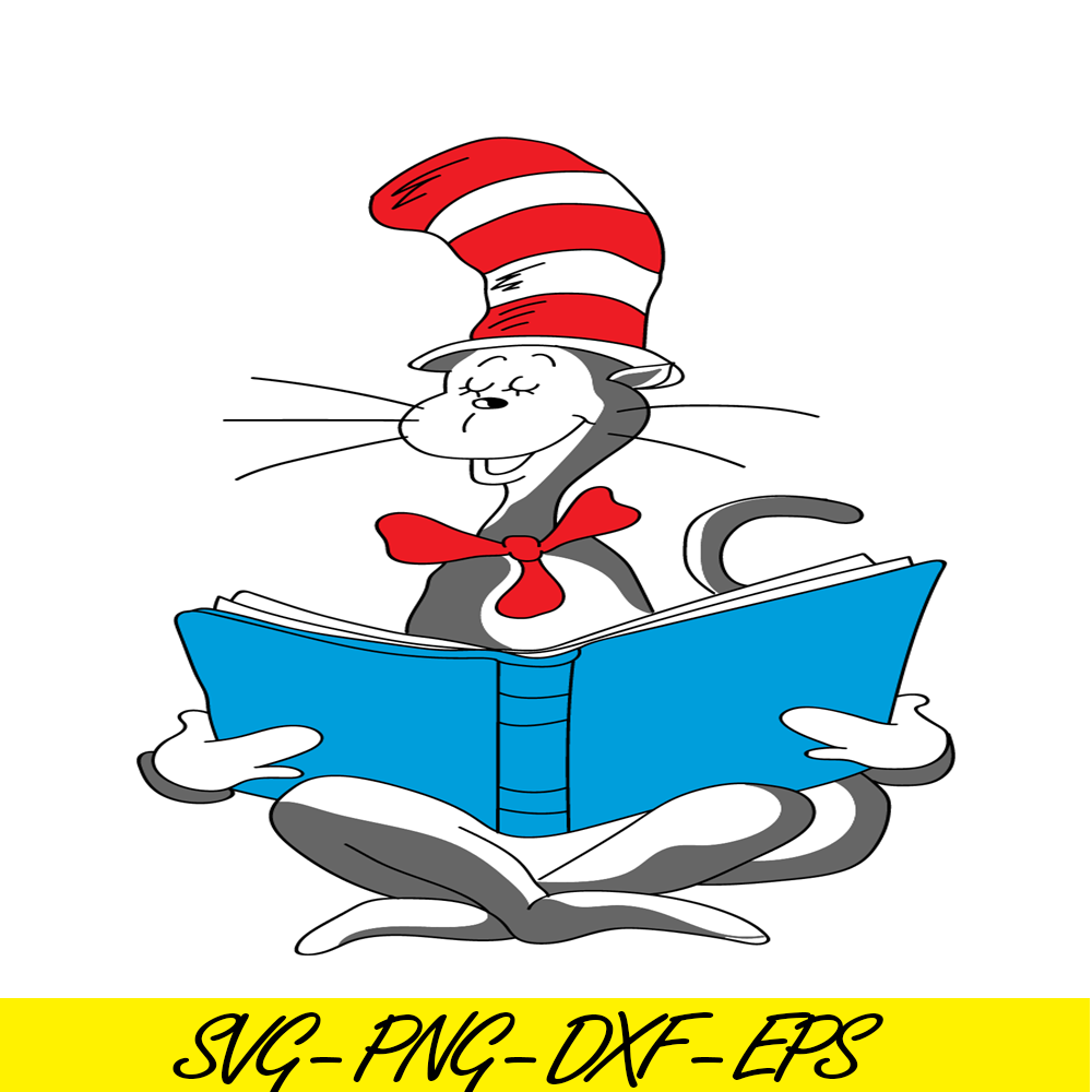 The Reading Cat SVG, Dr Seuss SVG, Cat In The Hat SVG DS2051 - Inspire ...
