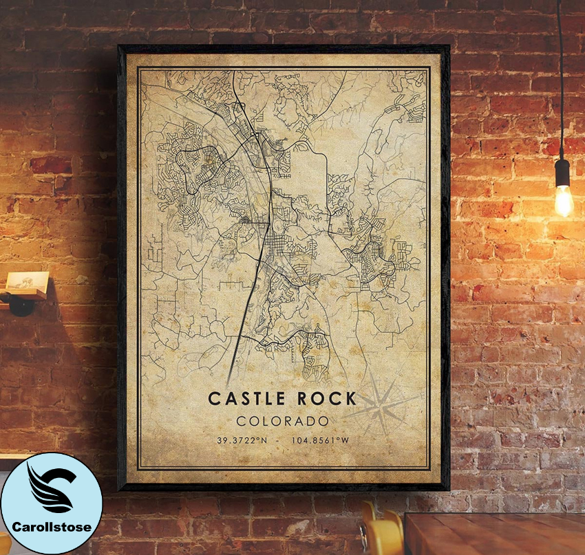 Castle Rock Vintage Map Print , Castle Rock Map , Colorado M | Inspire ...