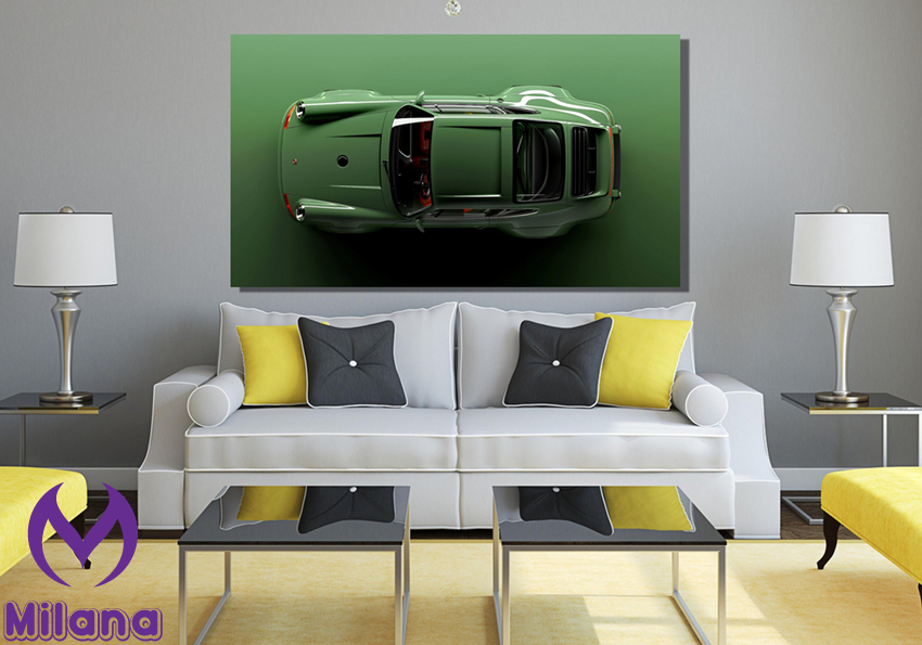 Affiche Porsche 911 Desert Drive - Vert - Taille Au Choix 12X16 à 24X36 - Impression D'art