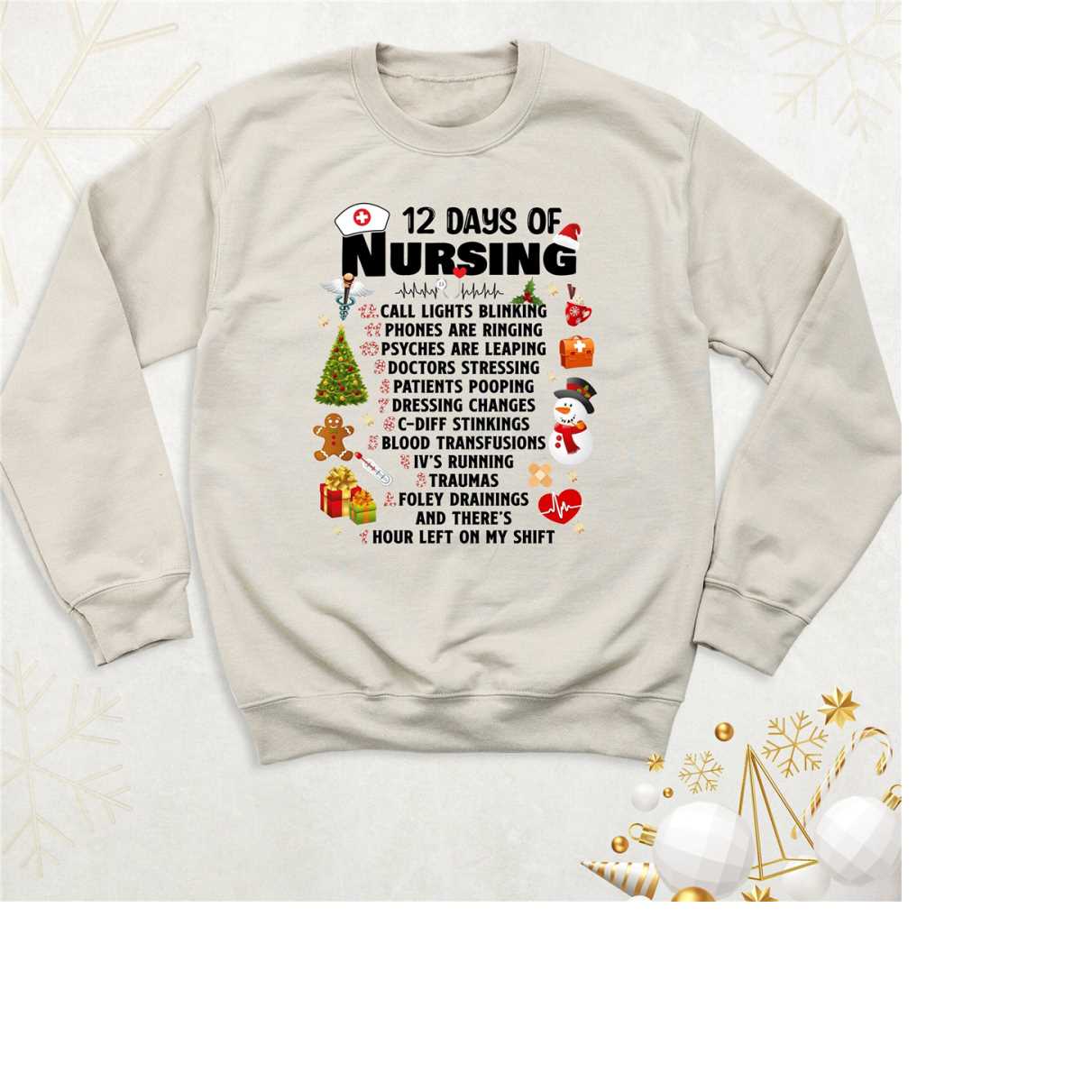 Christmas Nurse Png, 12 Days Of Nursing Christmas Png, Nurse