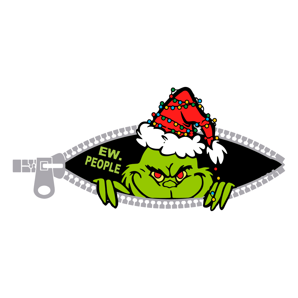 Funny Grinch Ew People Santa Hat SVG