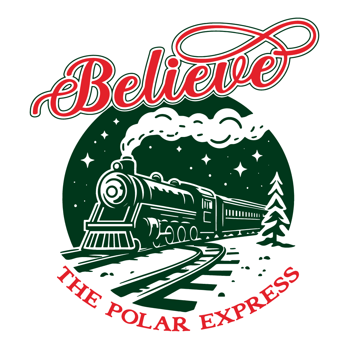 Retro Believe The Polar Express SVG Inspire Uplift