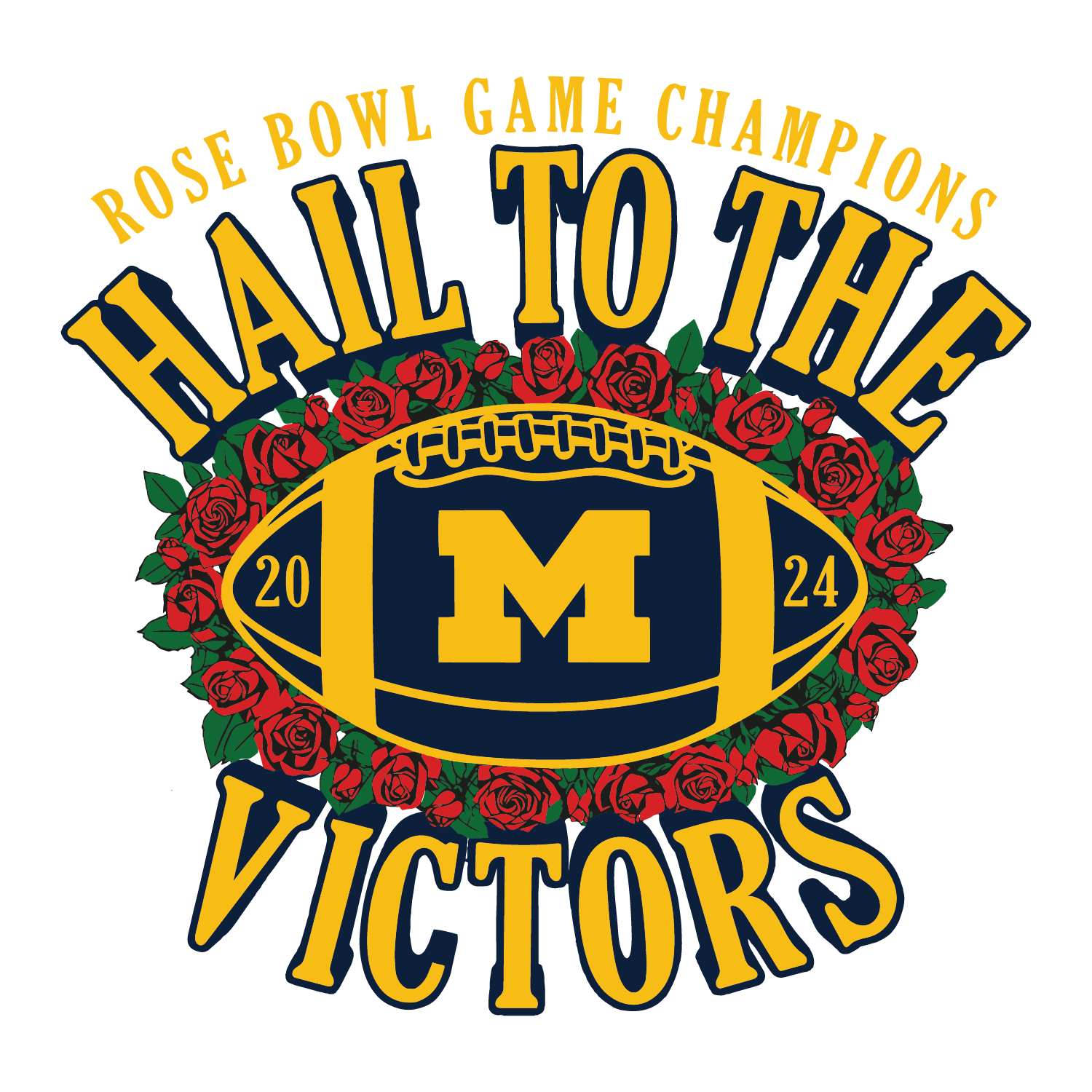 Michigan Hail To The Victor Rose Bowl Champions SVG Inspire Uplift