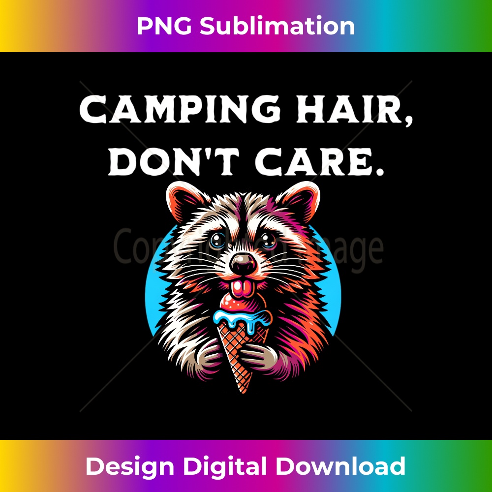 Camping Hair Don't Care Racoon Eating Ice Cream Camping - Pr | Inspire ...