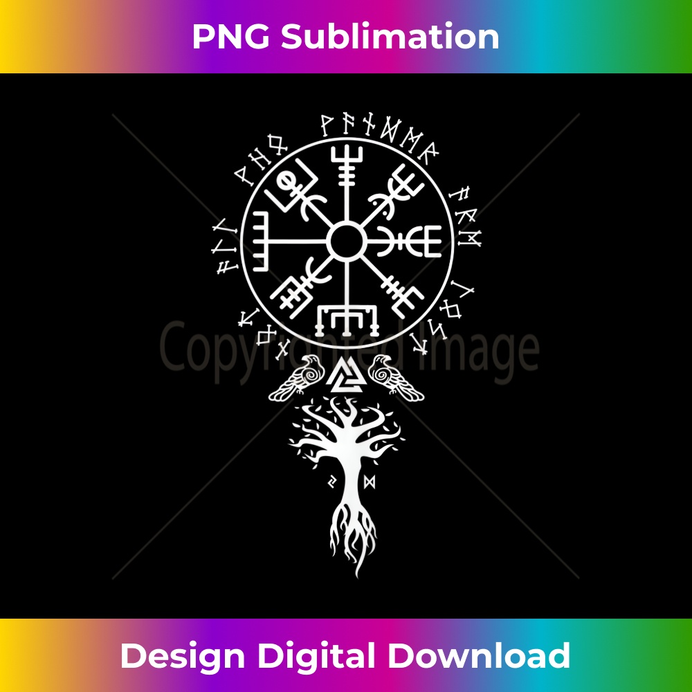 Vegvisir Runes Funny Viking Compass Nordic 1 - Retro PNG Sub - Inspire ...