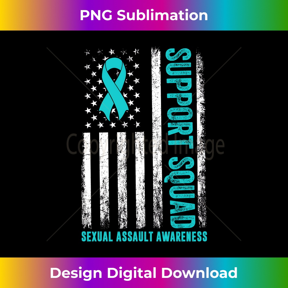 Support Squad Sexual Assault Awareness Teal Ribbon US Flag 1 | Inspire ...