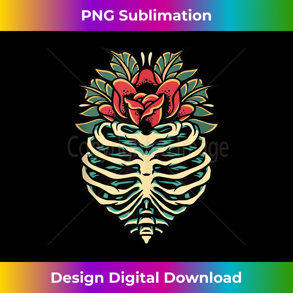 Half Skeleton Roses Print Skull Tattoo Lover - Instant PNG S | Inspire ...