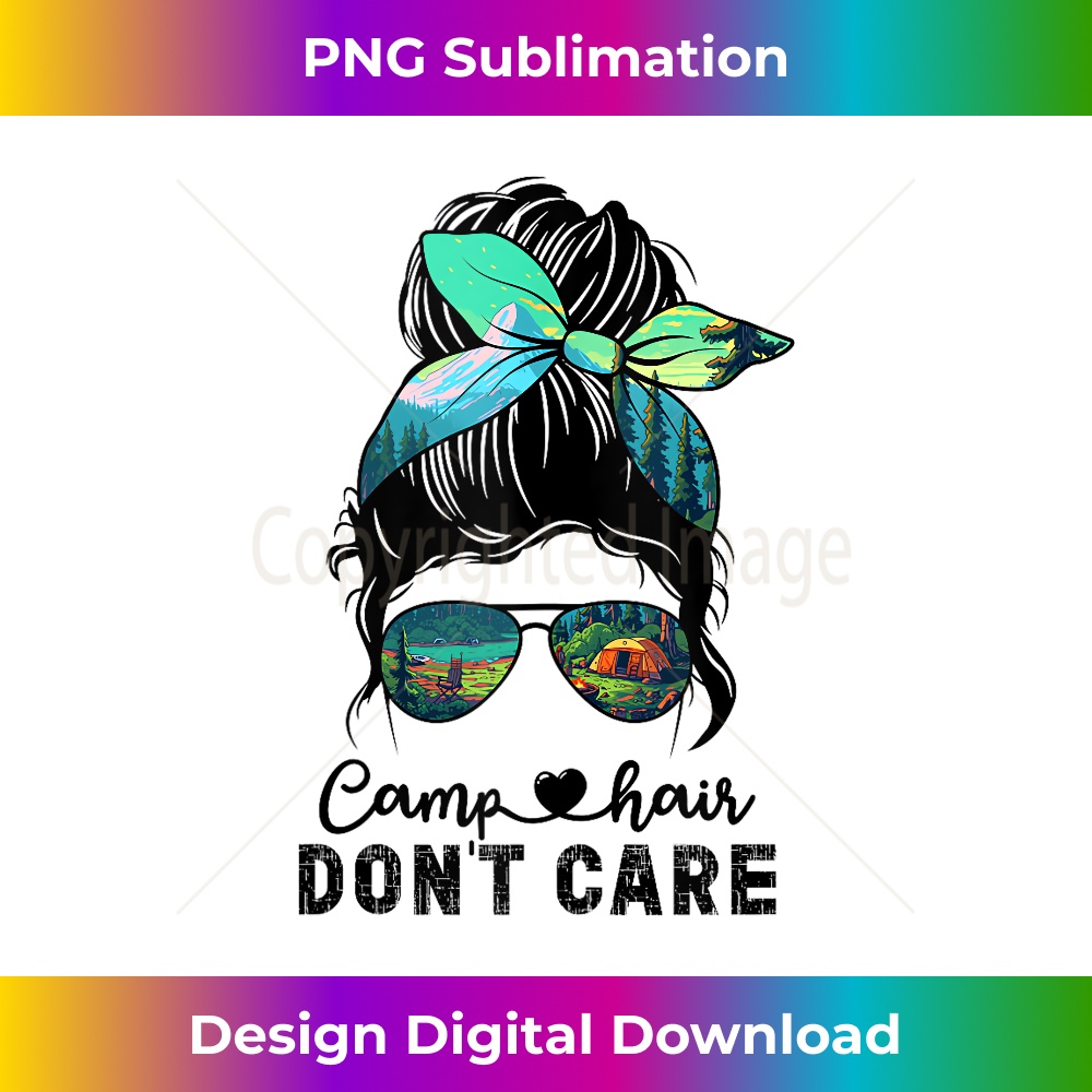 Camping Camp Hair Don't Care Messy Bun Hair Camper - Elegant | Inspire ...