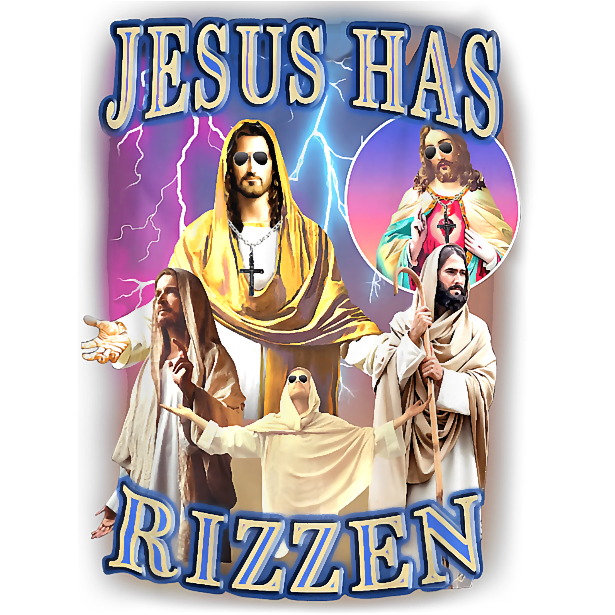 Jesus Has Rizzen on back He Is Rizzen Jesus Rizz | Inspire Uplift