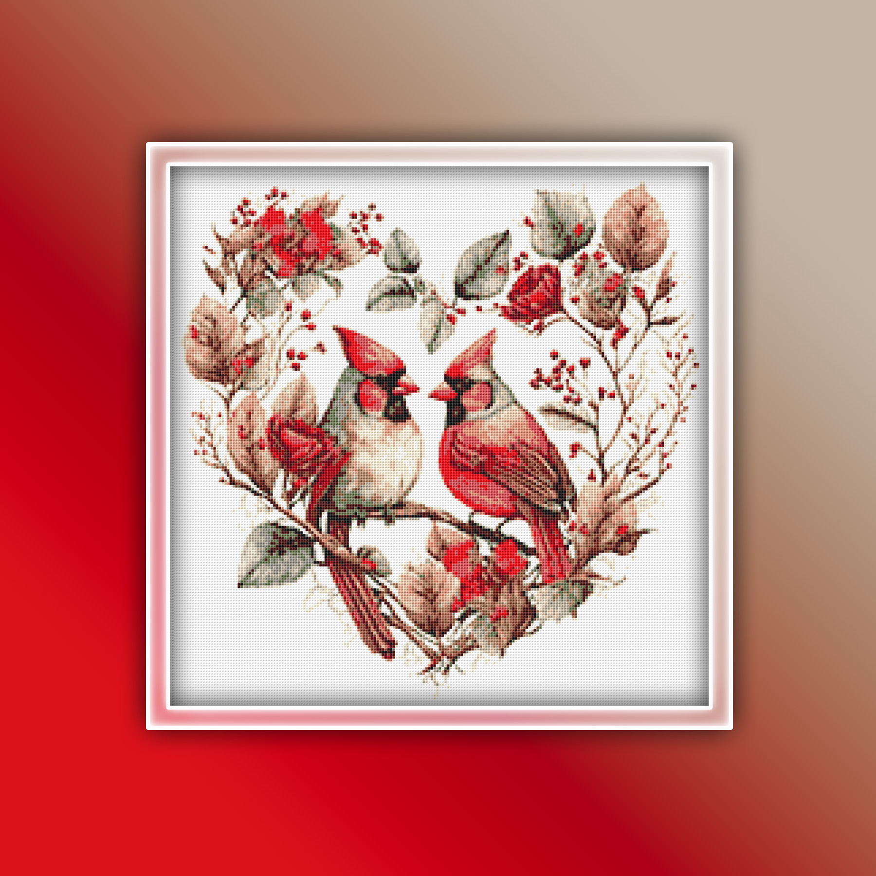 Free Printable Cardinal Graphgan Patterns.pdf Cardinals Heart 2 Cross Stitch Pattern PDF Instant Download | Inspire ...