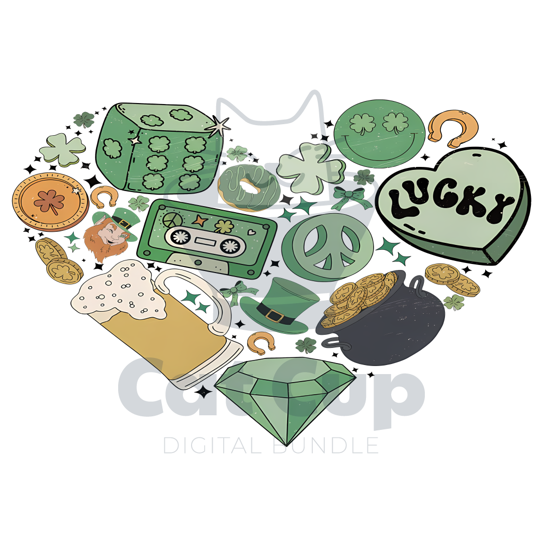 St Patricks Doodles Lucky Charms Svg Digital File | Inspire Uplift