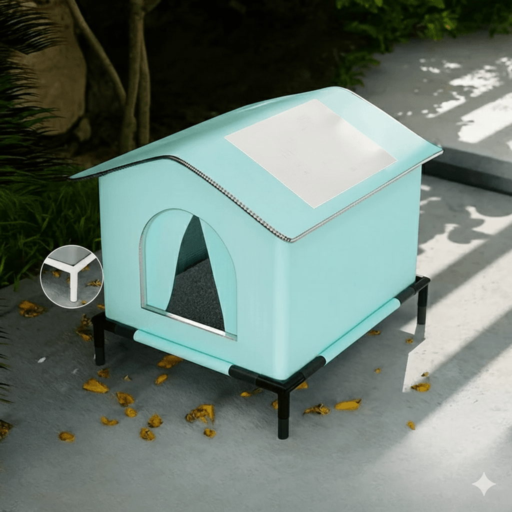 Waterproof Outdoor Cat House, Feral Cat Shelter with Cold Resistance