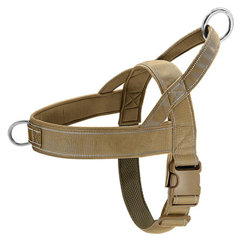 Tactical Anti Pull Dog Harness, Nylon Adjustable Training Vest for Large Dogs, Outdoor Reflective Design with Handle
