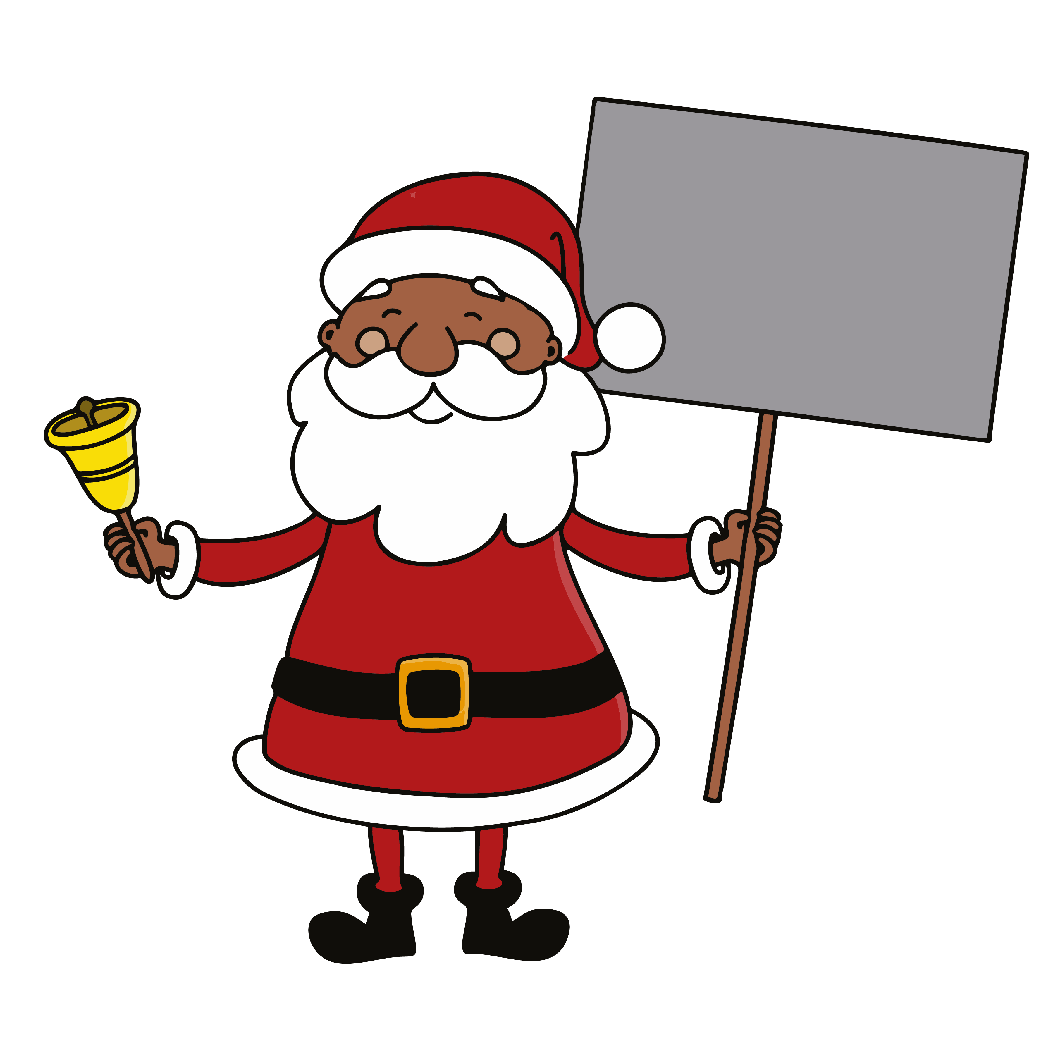 Black Santa Claus Ringing A Christmas Bell While Holding A B | Inspire ...